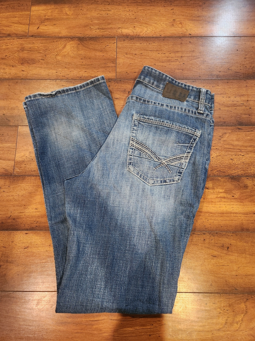BKE Men's Blue Bootcut Jeans - Faded Wash